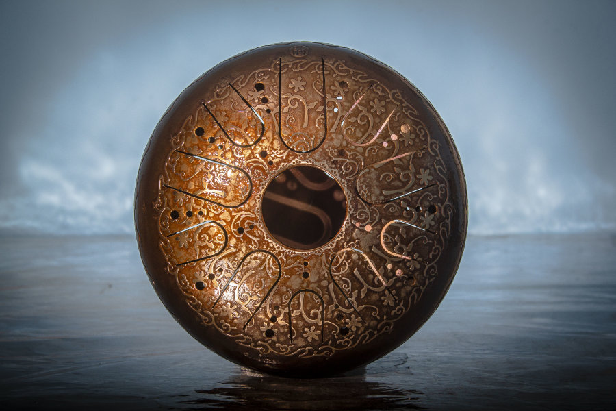 Tank Drum Kosmosky 12" (30 cm) KSY-64" Element of earth" 2-sided / B minor; E minor - Tank Drum Kosmosky 12" (30 cm) KSY-64" Element of earth" 2-sided / B minor; E minor