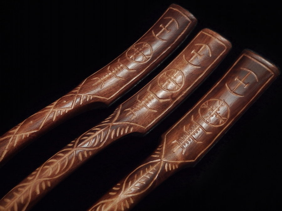 Shamanic Drum Mallet Suede Carved Shamanic Drum Mallet Suede Carved - Shamanic Drum Mallet Suede Carved