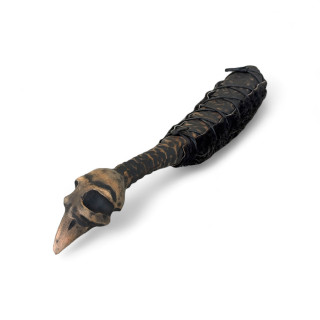 Shamanic Drum Mallet Fur "Bird Skull"