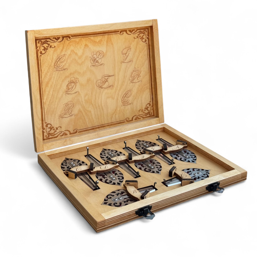 Jaw Harp Diatonic Set by Dmitry Glazyrin "Fairy Tale" in Wooden Case (Jew's Harp / Mouth Harp / Vargan / Khomuz / Khomus) - Jaw Harp Diatonic Set by Dmitry Glazyrin "Fairy Tale" in Wooden Case (Jew's Harp / Mouth Harp / Vargan / Khomuz / Khomus)