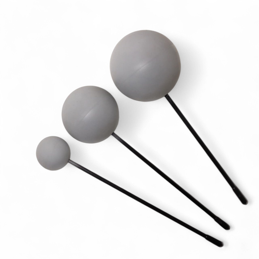 Flumi Stick - Rubber Gong Friction Mallet, Grey - Flumi Stick - Rubber Gong Friction Mallet, Grey