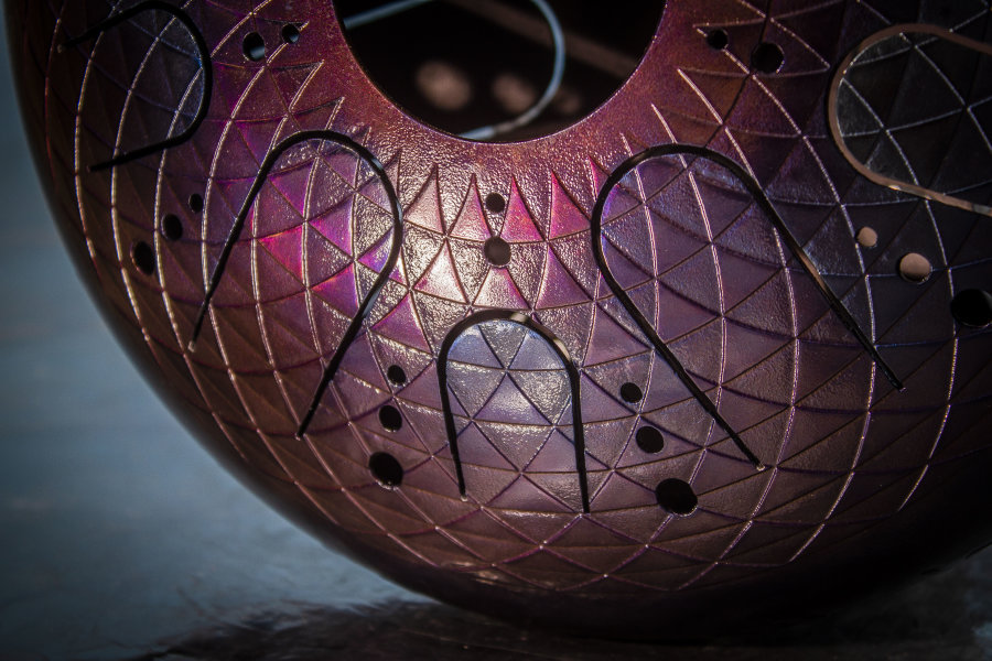 Tank Drum Kosmosky 12" ( 30 cm) KSY-199 "Sri Yantra" 2-sided / D minor; C major - Tank Drum Kosmosky 12" ( 30 cm) KSY-199 "Sri Yantra" 2-sided / D minor; C major