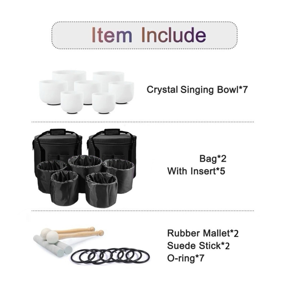 Crystal Bowls Set of 7 - 432Hz - Crystal Bowls Set of 7 - 432Hz