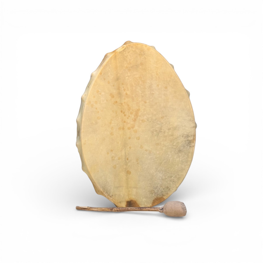 Shamanic Drum Siberian Oval Wooden Handle 20" (50cm) - Shamanic Drum Siberian Oval Wooden Handle 20" (50cm)