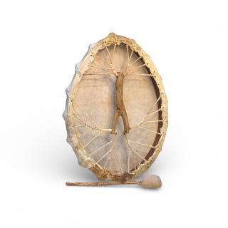 Shamanic Drum Siberian Oval Wooden Handle 20" (50cm)