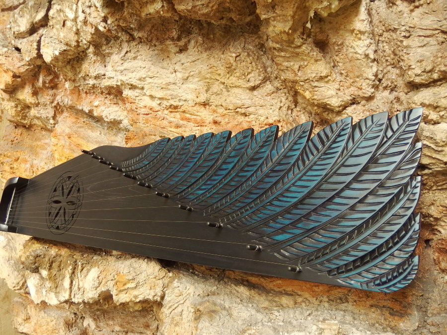 Gusli wing-shaped  (traditional) Blue bird - Gusli wing-shaped  (traditional) Blue bird