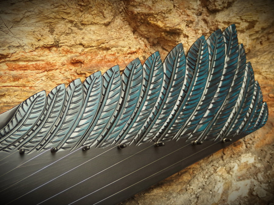 Gusli wing-shaped  (traditional) Blue bird - Gusli wing-shaped  (traditional) Blue bird