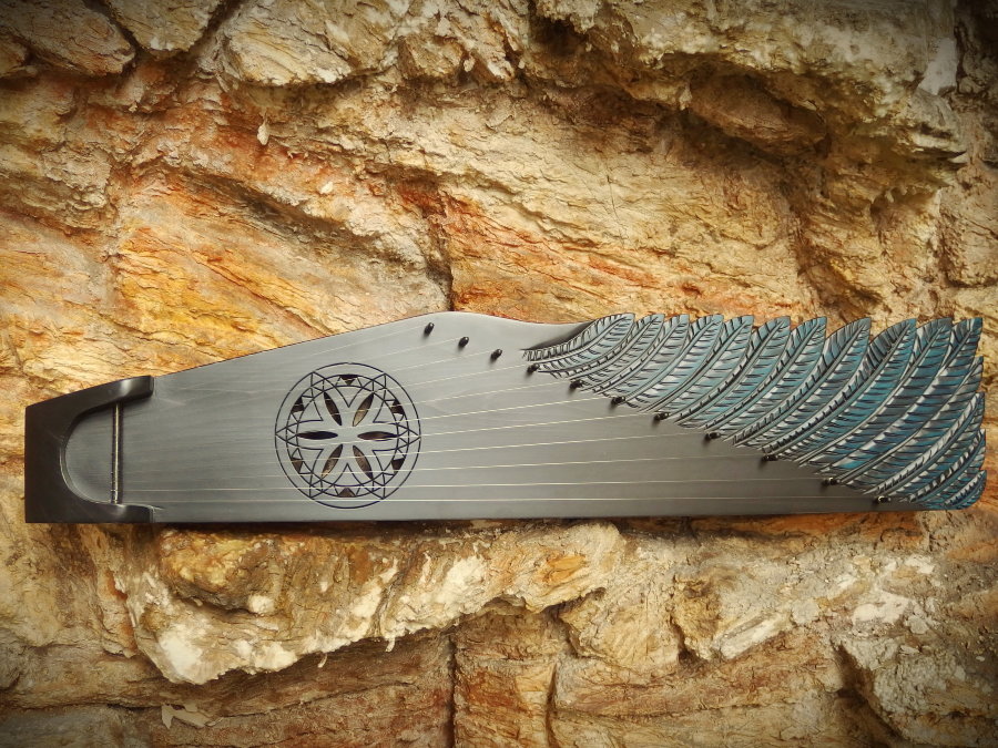 Gusli wing-shaped  (traditional) Blue bird - Gusli wing-shaped  (traditional) Blue bird