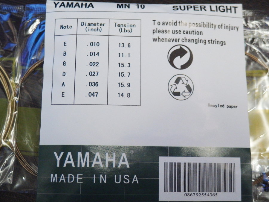 Strings for acoustic guitar Yamaha ORIGINAL MN10 metal 010-047 - Strings for acoustic guitar Yamaha ORIGINAL MN10 metal 010-047